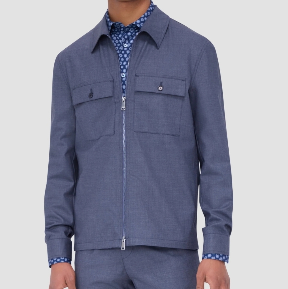 Bugatchi Stretch Wool Travel Shirt Jacket  Size 38